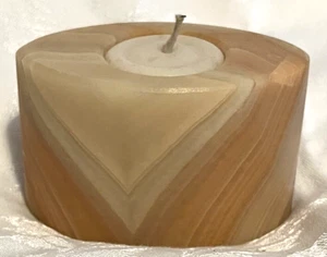 Candle Holder Onyx Votive Tea Light Oval Shape Polished Stone House Decor - Picture 1 of 5