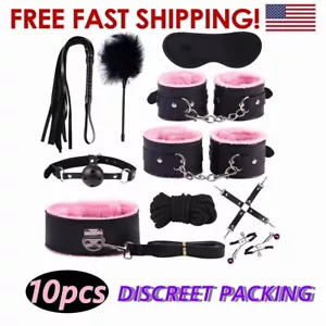 10pcs SM Set Adult Sex Toy for Couple BDSM Restraint Kit Bondage Handcuff Fetish - Picture 1 of 22
