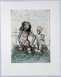 Wolfgang Petrick: "Die Neue" Original-Farbradierung, 1975, signiert - Bild 1 von 6