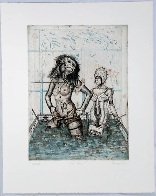 Wolfgang Petrick: "Die Neue" Original-Farbradierung, 1975, signiert - Bild 1 von 4