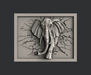 3d STL models for CNC, Artcam, Aspire, relief elephant - Picture 1 of 1