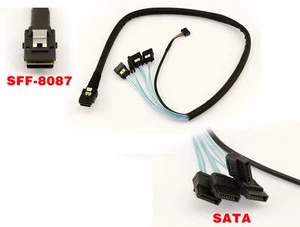 Kordon Minisas SFF-8087 Für 4x SATA + Seitenband - Länge 60cm - Bild 1 von 1