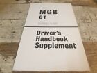 1965 MGB GT  Drivers Handbook Supp  NEW OLD STOCK 