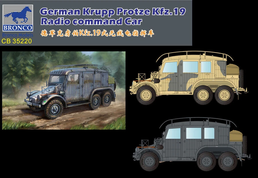 Coche de mando de radio Bronco 1/35 alemán Krupp Protze Kfz.19 Foto 1 de 1