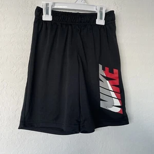 Nike Boys Youth Athletic Logo Shorts Size 6M Black 86G234-023 Dri Fit - Picture 1 of 8