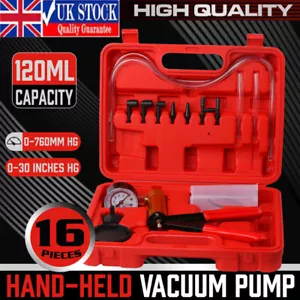 Car Hand Held Vacuum Pressure Pump Tester Brake Fluid Bleeder Bleeding Test Set - Picture 1 of 15
