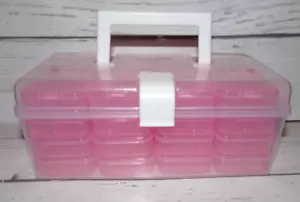 New 32 pcs Plastic Storage Container Set Crafts Organizer Portable Case - Picture 1 of 3