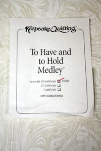 7 FAT QUARTERS FROM KEEPSAKE QUILTING - TO HAVE AND TO HOLD - COTTON FABRIC - Picture 1 of 2