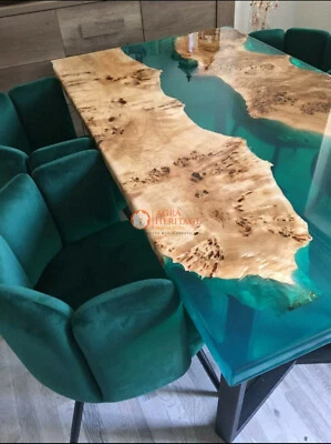 Custom Made Epoxy Resin Coffee Table Top Handmade Arts River Counter Slab Decors - Image 1 of 4
