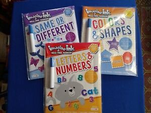 3 Imagine Ink Books, Colors & Shapes, Same or Different, Letters and Numbers 