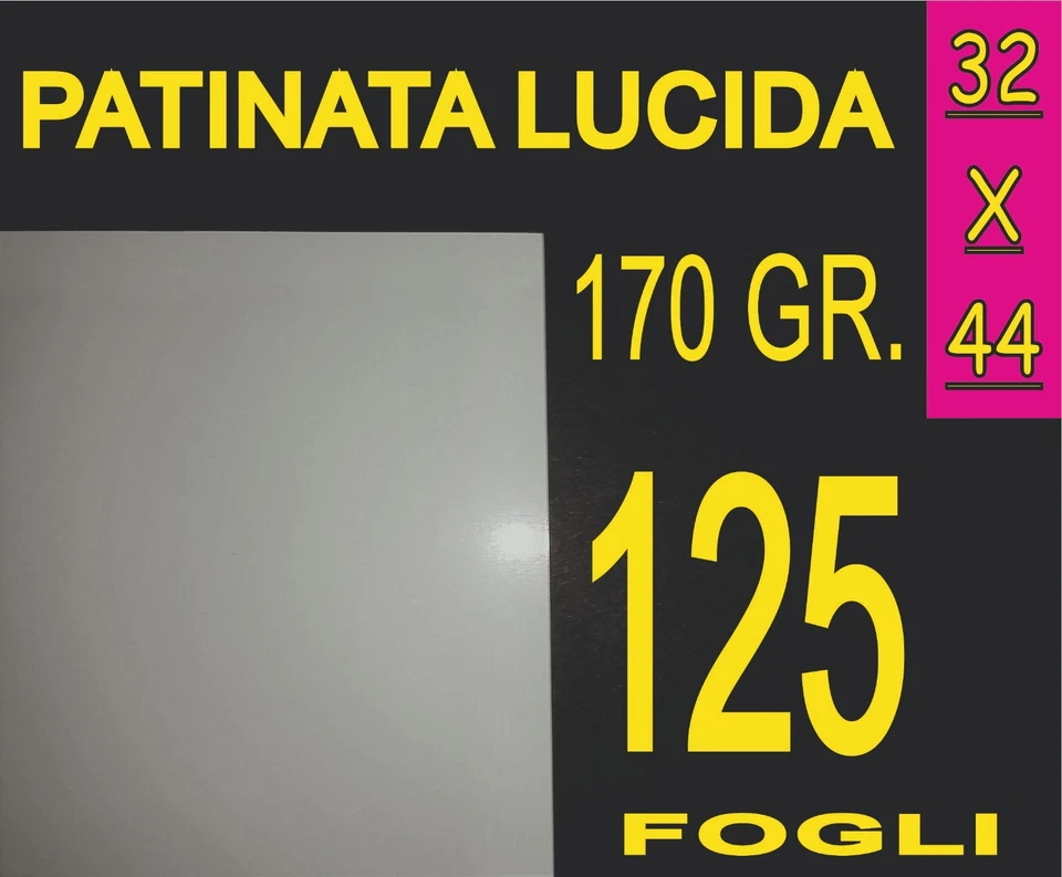 NEW PAPER 125 FOGLI 170G A3+ A3 PLUS 32X44 cm CARTA PATINATA LUCIDA STAMPANTI LASER POSTER