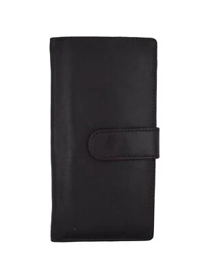 Cubierta de chequera de cuero genuino LISA marrón con cierre a presión ¡¡NUEVA!!! Foto 1 de 4