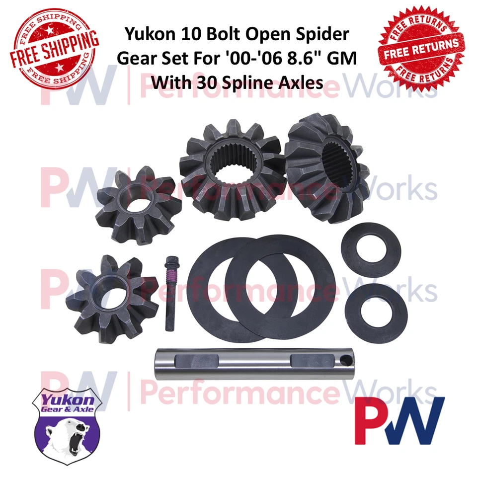 Комплект из 10 болтов Yukon Open Spider Gear для GM 8,6 дюйма сзади, GMC, Chevy с 30 шлицами - Изображение 1 из 4
