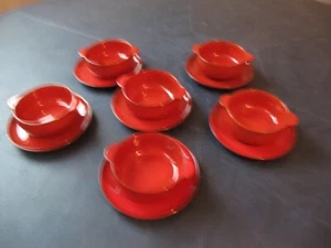 6 Melitta Heidelberg rot Suppentassen Untere kleine Teller retro - Bild 1 von 2