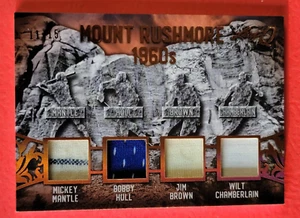 MICKEY MANTLE JIM BROWN WILT CHAMBERLAIN BOBBY HULL JERSEY CARD #d11/15 LEAF Q - Picture 1 of 3