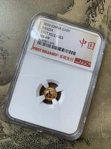 NGC MS69 FR 2016 China gold panda coin 1g First Release 10Y 1 gram AU.999 - Picture 1 of 2