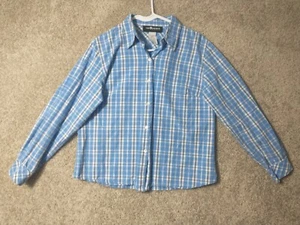 Sag Harbor Shirt Womens Small Blue Button Up Cotton Long Sleeve Ladies - Picture 1 of 12