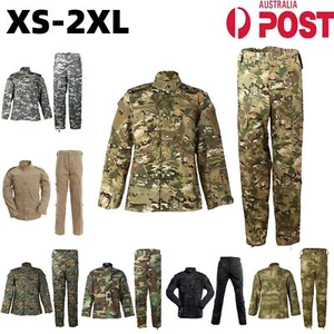 Camouflage Jacket Coat Pants Combat Suit Tactical Army Military Uniform Outdoor - Picture 1 of 23