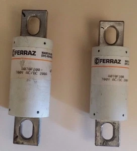 (LOT OF 2) Ferraz A070F200 Protistor Fuse T14486 700V AC/DC 200A, (49/91) - Picture 1 of 5