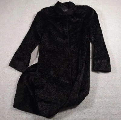 Abrigo para mujer Pamela McCoy de piel sintética Tiger Mills forrado hasta el suelo S negro Foto 1 de 4