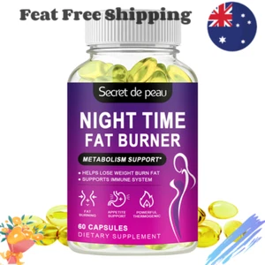 Night Time Fat Burner Pills Support Weight Loss Detox Cleanse Immune System 60pc - Picture 1 of 7