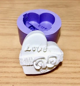 Silicone Heart Mold Rose Flower mould candle soap resin Homemade - Picture 1 of 10