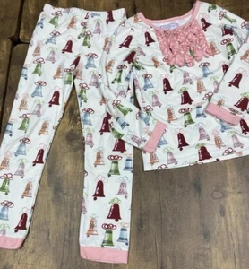 Sweet Honey 2 Piece Bells Pink Ruffle Pajamas Girls sz 8 - Picture 1 of 8