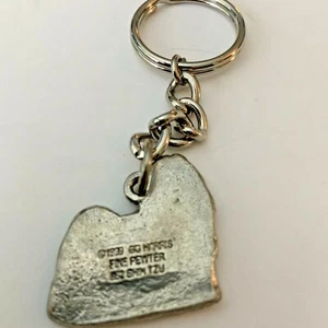Shih Tzu PEWTER Dog 3D Keychain Key Chain Ring Fob GG Harris Shihtzu - Picture 1 of 4