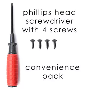 Phillips Head Screw Driver With Four Screws Convenience Pack Cost Effective - Picture 1 of 2