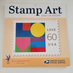 Calendario de pared Andrews McMeel Publishing, arte de estampillas del Servicio Postal de Estados Unidos 2025 - Imagen 1 de 4