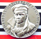 GERMAN Medal 1918 Red BARON Pilot Manfred von RICHTHOFEN Silver Empire WW1 RARE