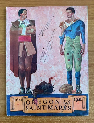 rare 1932 ncaa OREGON DUCKS vs ST MARYS GAELS THANKSGIVING FOOTBALL PROGRAM - Image 1 of 3