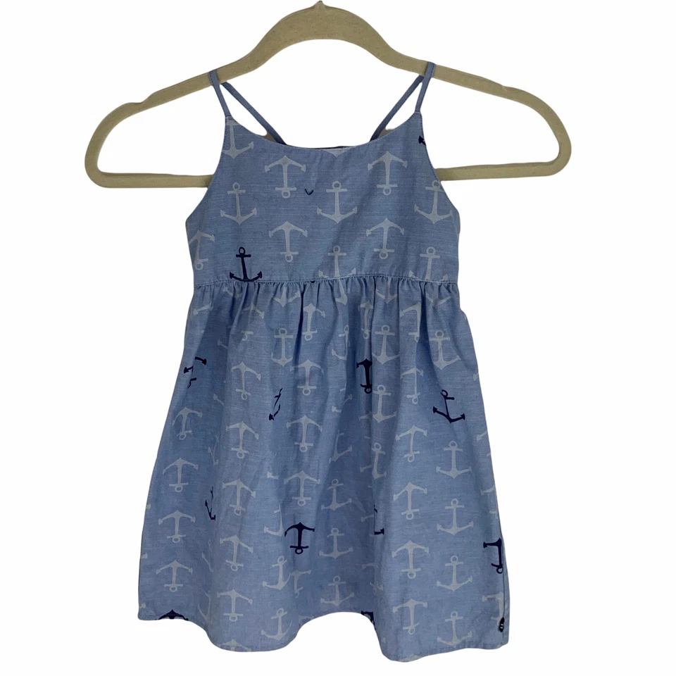 Nautica Girl's Size 5 Sun Dress Anker Print Nautical Spaghetti Straps - Image 1 of 4