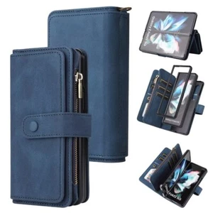 Leather Zipper Retractable Lanyard Wallet Card Slots Case Skin Women Men Handbag - Picture 1 of 12