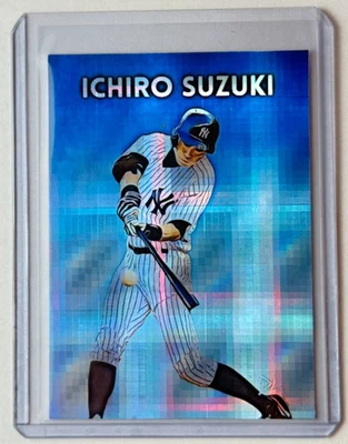 Tarjeta refractora 1/1 firmada por artista Ichiro Suzuki Limited "New York Yankees" Foto 1 de 2