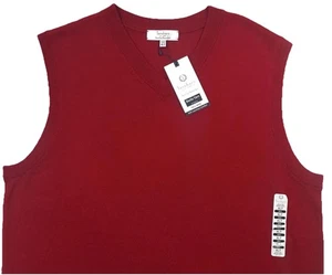TURNBURY Giubbotto Maglione Uomo Rosso Biella Taglia XLT Alto Scollo a V 69€+ Nuovo BELLO! - Foto 1 di 6