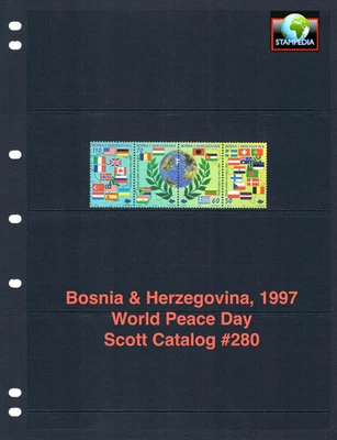 $4.50 Scott Value - 1997 BOSNIA World Flags, Globe, Peace Day CV MNH NH UM - Image 1 of 4