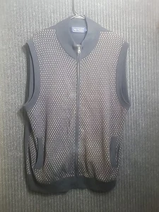 Paul Fredrick Sweater Vest Mens Extra Large Black Zip Up Cotton - Picture 1 of 5