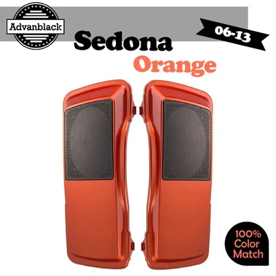 Tapas de altavoz de alforja Sedona naranja 6x9 para Harley Street Road Glide 06-13 Foto 1 de 4