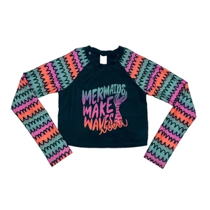 Cat and Jack Girls Multicolor Rash Guard Size Large 10/12 Mermaid Make Waves - Picture 1 of 4