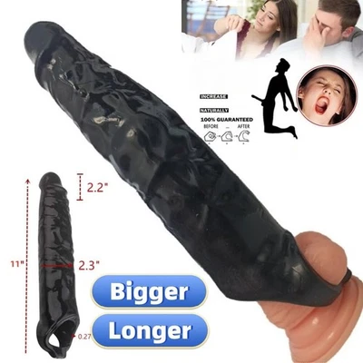 11" Masculino Circunferencia-Amplificador-Potenciador-Pene-Extensión-Extensor-Funda-Manga 28cm Foto 1 de 4