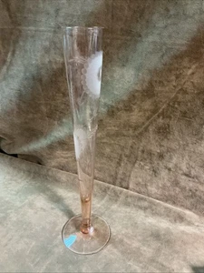 1930s Morgantown glass floral design cut pink footed tall bud Vase - Picture 1 of 4