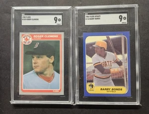 1985 Fleer - Roger Clemens #155 (RC) 1986 Fleer Update Barry Bonds #U-14 SGC 9s - Bild 1 von 2