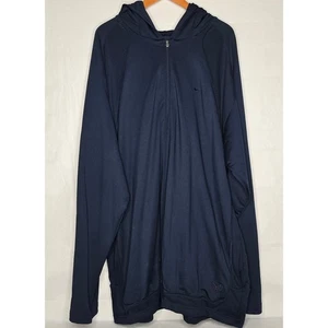 Nike Dri Fit Herren Hoodie mit durchgehendem Reißverschluss marineblau sportlich Performance Jacke 3XLT VTG - Bild 1 von 11