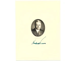 President Herbert Hoover Signed Engraving with Presidential Portrait - PSA Auto - Picture 1 of 3