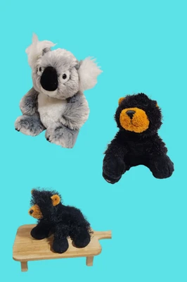 Ganz Webkinz & Lil' Kinz Bear Plush LOT of 3 Black Bears Koala NO CODES - Image 1 of 4