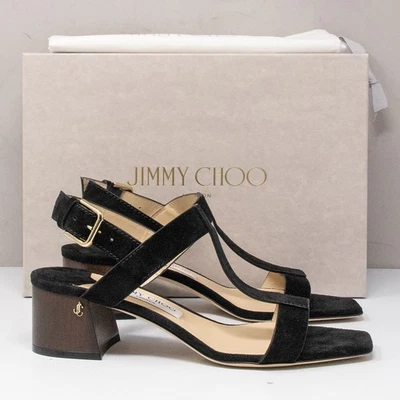 Сандалии Jimmy Choo Jin 45 черные замшевые размер 9,5 США (39,5 ЕС) - Изображение 1 из 4