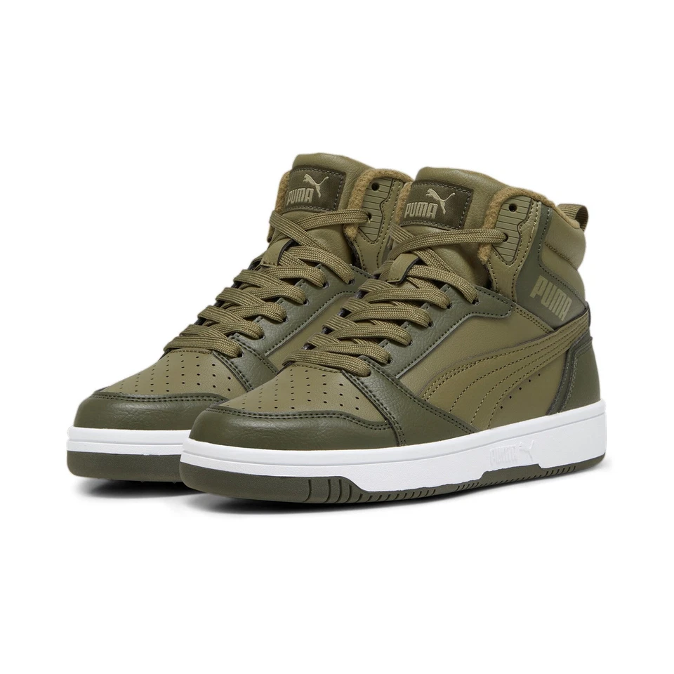 Puma Rebound V6 Mid WTR Jr Kinder Sneaker Turnschuh Kinderschuh 394685 (Grün 02)