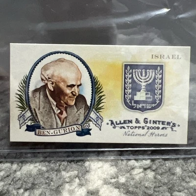 2009 TOPPS ALLEN & GINTER'S NATIONAL HEROES MINI #NH38 DAVID BEN-GURION ISRAEL - Image 1 of 4
