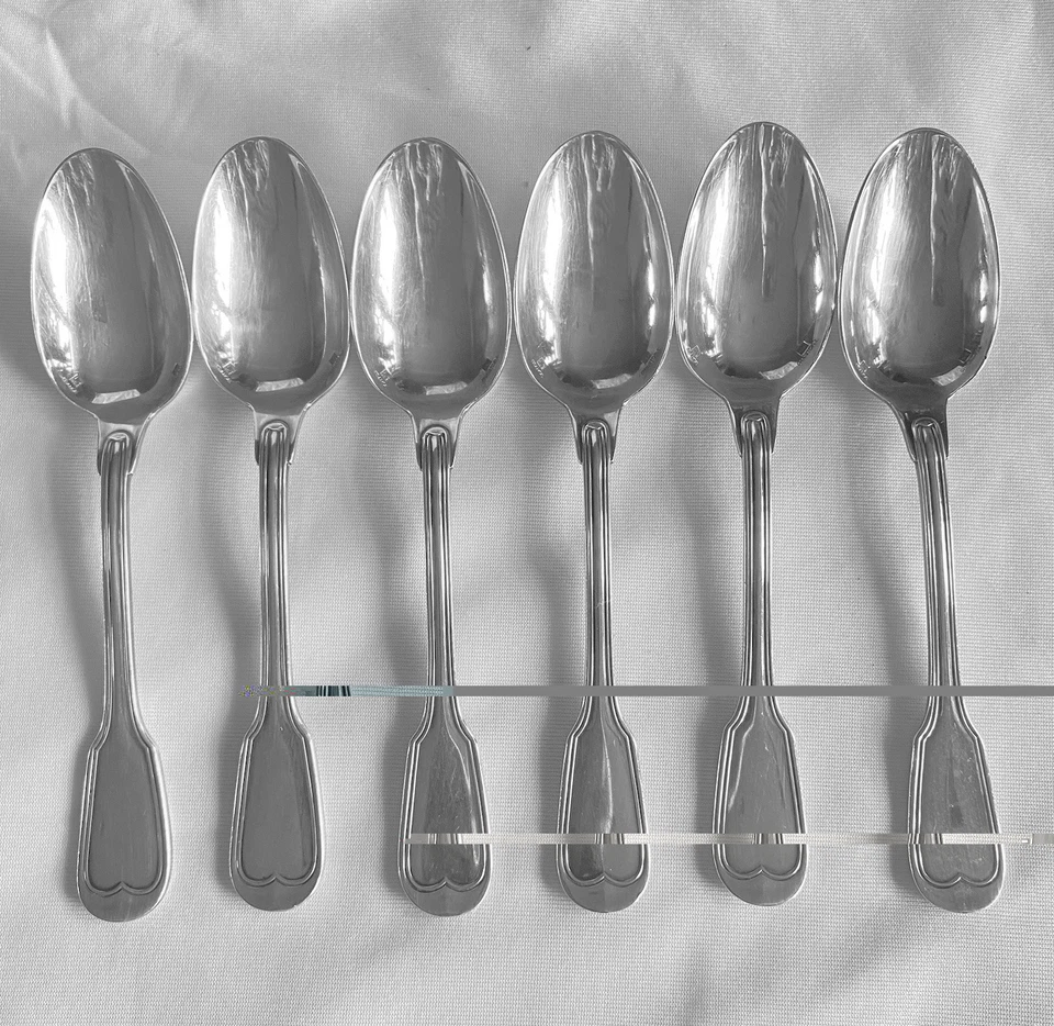 Juego de 6 cucharaditas Christofle Chinon plateadas 5 7/8" Foto 1 de 4